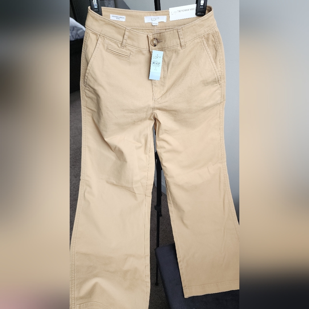 LOFT Tan Wide Leg Pants